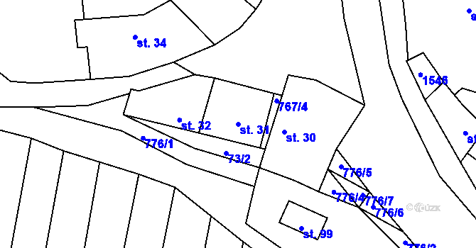 Parcela st. 31 v KÚ Chodovlice, Katastrální mapa