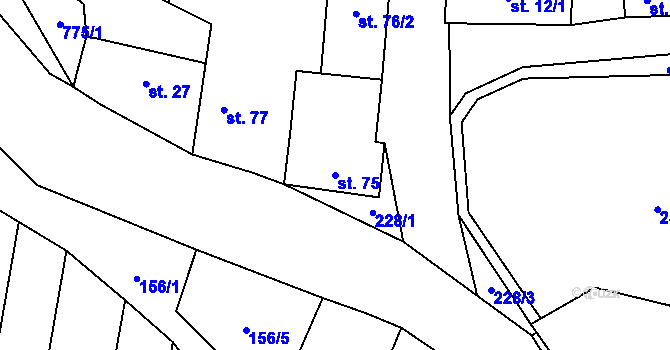 Parcela st. 75 v KÚ Chodovlice, Katastrální mapa
