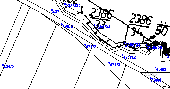 Parcela st. 471/2 v KÚ Chodovlice, Katastrální mapa