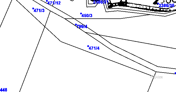 Parcela st. 471/4 v KÚ Chodovlice, Katastrální mapa
