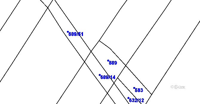 Parcela st. 632/1 v KÚ Chodovlice, Katastrální mapa