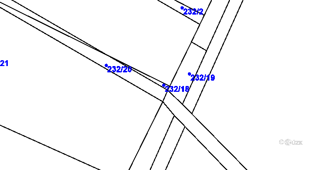 Parcela st. 232/18 v KÚ Chodovlice, Katastrální mapa