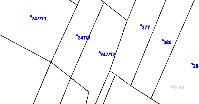 Parcela st. 247/12 v KÚ Chodovlice, Katastrální mapa