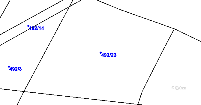 Parcela st. 492/23 v KÚ Chodovlice, Katastrální mapa