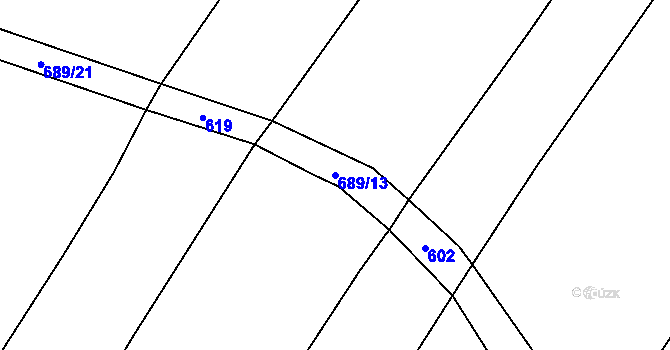 Parcela st. 689/13 v KÚ Chodovlice, Katastrální mapa