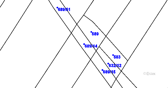 Parcela st. 689/14 v KÚ Chodovlice, Katastrální mapa