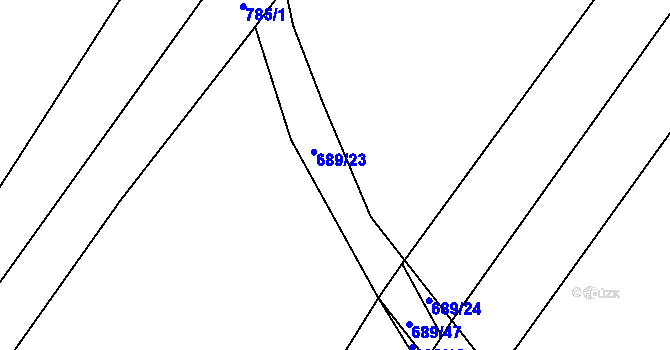 Parcela st. 689/22 v KÚ Chodovlice, Katastrální mapa