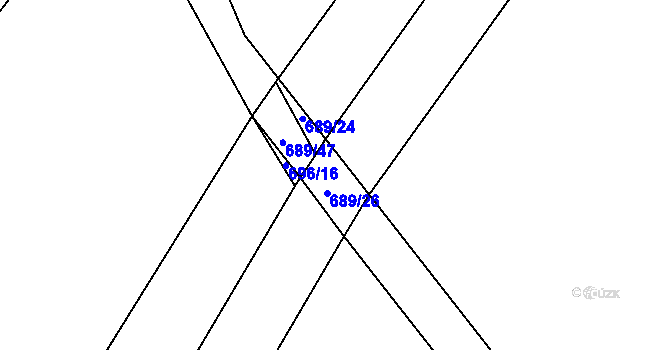 Parcela st. 689/25 v KÚ Chodovlice, Katastrální mapa