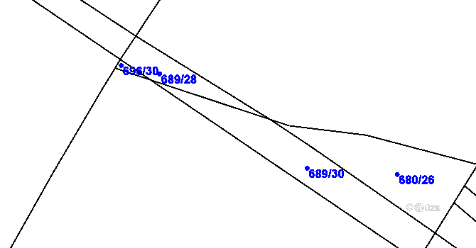 Parcela st. 689/27 v KÚ Chodovlice, Katastrální mapa