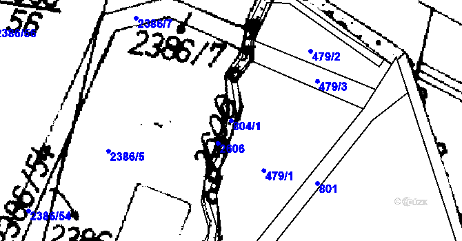 Parcela st. 804/1 v KÚ Chodovlice, Katastrální mapa