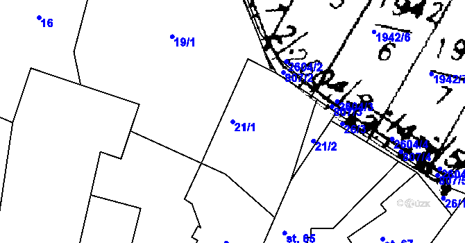 Parcela st. 21/1 v KÚ Chodovlice, Katastrální mapa