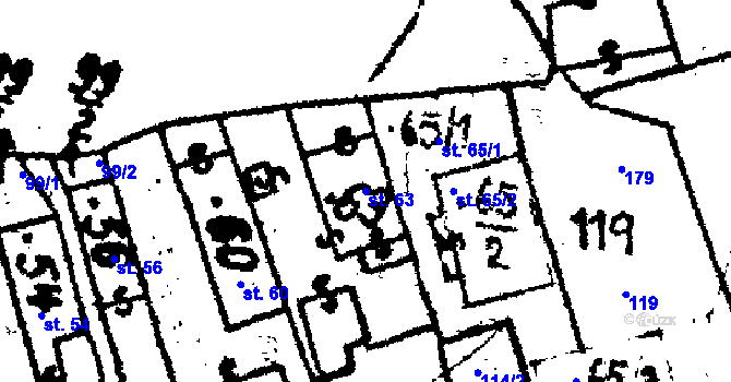 Parcela st. 63 v KÚ Chodská Lhota, Katastrální mapa
