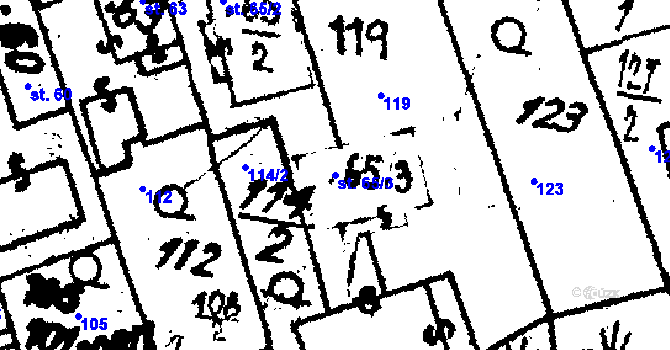 Parcela st. 65/3 v KÚ Chodská Lhota, Katastrální mapa