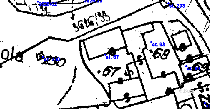 Parcela st. 67 v KÚ Chodská Lhota, Katastrální mapa
