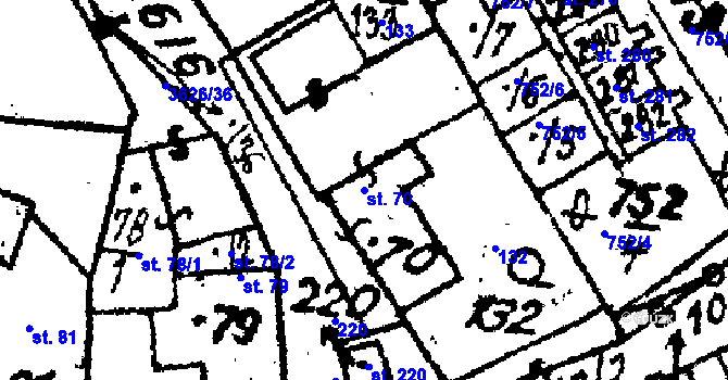 Parcela st. 70 v KÚ Chodská Lhota, Katastrální mapa