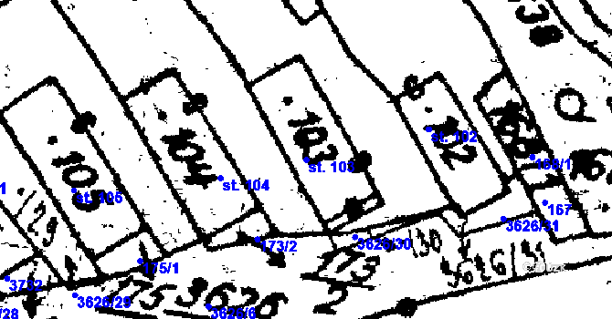 Parcela st. 103 v KÚ Chodská Lhota, Katastrální mapa