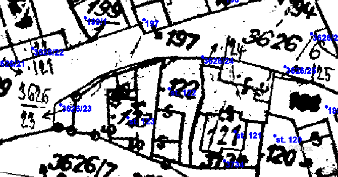Parcela st. 122 v KÚ Chodská Lhota, Katastrální mapa