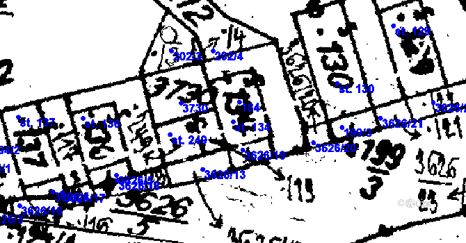Parcela st. 134 v KÚ Chodská Lhota, Katastrální mapa