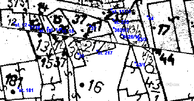 Parcela st. 217 v KÚ Chodská Lhota, Katastrální mapa