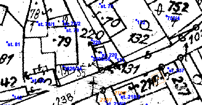 Parcela st. 220 v KÚ Chodská Lhota, Katastrální mapa