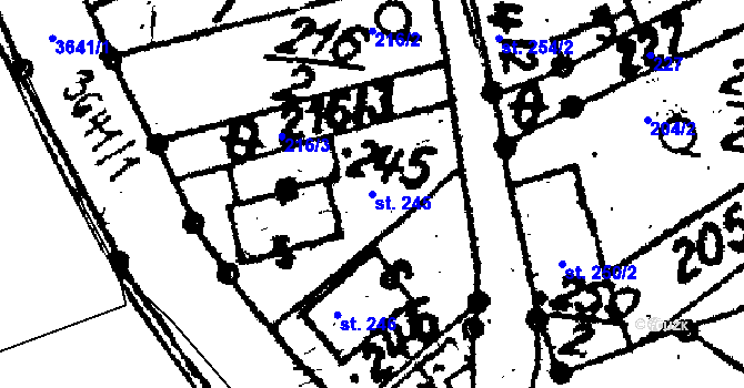 Parcela st. 245 v KÚ Chodská Lhota, Katastrální mapa