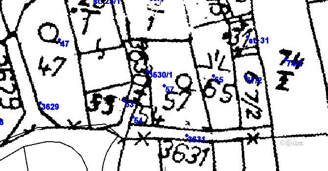 Parcela st. 57 v KÚ Chodská Lhota, Katastrální mapa