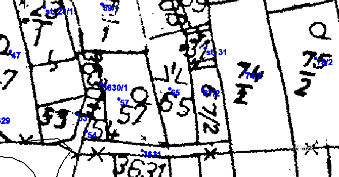 Parcela st. 65 v KÚ Chodská Lhota, Katastrální mapa
