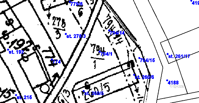 Parcela st. 794/1 v KÚ Chodská Lhota, Katastrální mapa