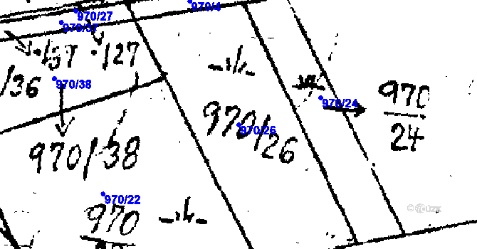 Parcela st. 970/26 v KÚ Chodská Lhota, Katastrální mapa