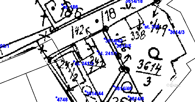 Parcela st. 241/1 v KÚ Chodská Lhota, Katastrální mapa