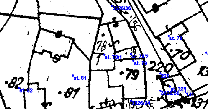 Parcela st. 78/1 v KÚ Chodská Lhota, Katastrální mapa