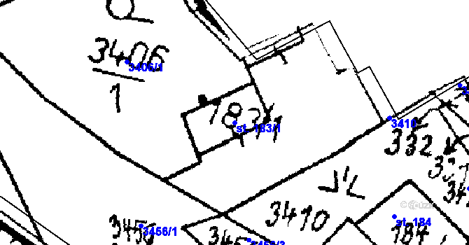 Parcela st. 183/1 v KÚ Chodská Lhota, Katastrální mapa