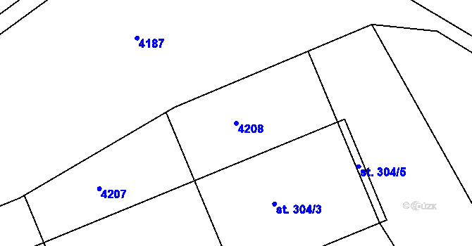 Parcela st. 4208 v KÚ Chodská Lhota, Katastrální mapa
