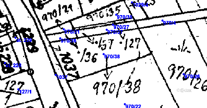Parcela st. 970/38 v KÚ Chodská Lhota, Katastrální mapa