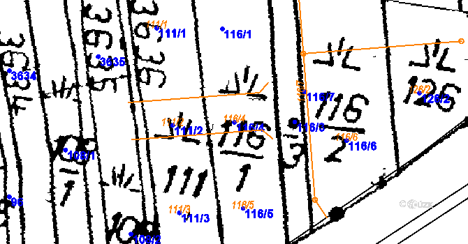 Parcela st. 116/4 v KÚ Chodská Lhota, Katastrální mapa