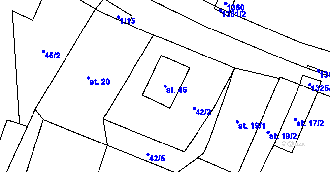 Parcela st. 46 v KÚ Horní Jadruž, Katastrální mapa