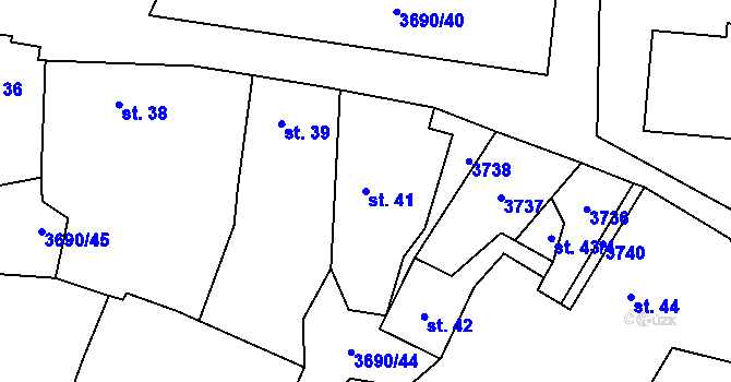 Parcela st. 41 v KÚ Chodský Újezd, Katastrální mapa