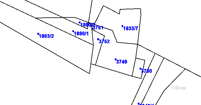 Parcela st. 121/1 v KÚ Chodský Újezd, Katastrální mapa