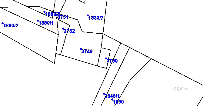 Parcela st. 121/2 v KÚ Chodský Újezd, Katastrální mapa