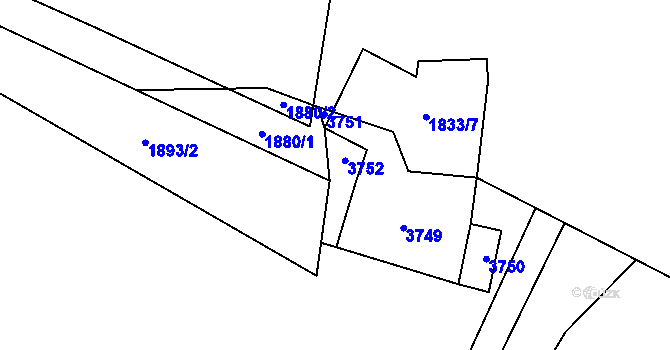 Parcela st. 121/4 v KÚ Chodský Újezd, Katastrální mapa