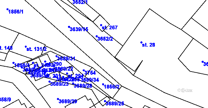 Parcela st. 131/1 v KÚ Chodský Újezd, Katastrální mapa