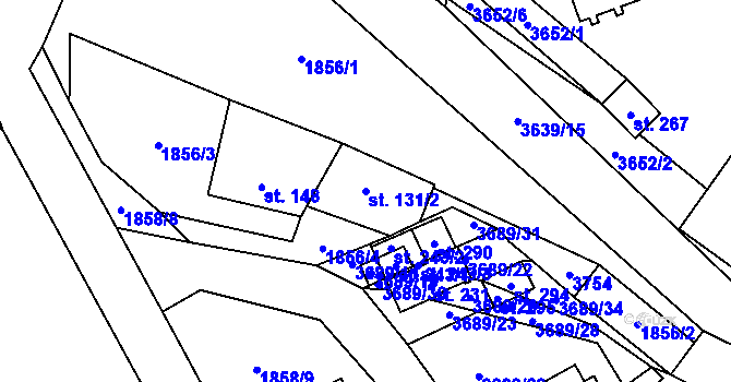 Parcela st. 131/2 v KÚ Chodský Újezd, Katastrální mapa