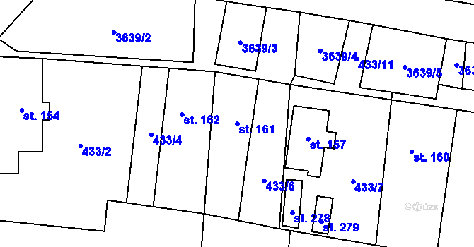 Parcela st. 161 v KÚ Chodský Újezd, Katastrální mapa