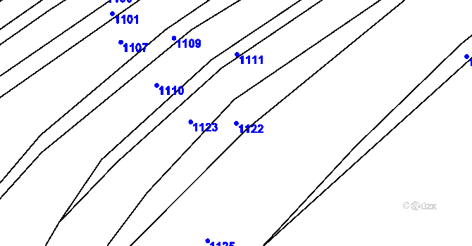 Parcela st. 1122 v KÚ Chodský Újezd, Katastrální mapa