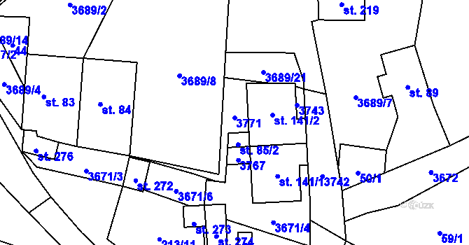 Parcela st. 85/4 v KÚ Chodský Újezd, Katastrální mapa