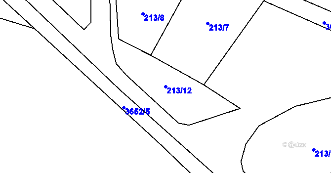 Parcela st. 213/12 v KÚ Chodský Újezd, Katastrální mapa
