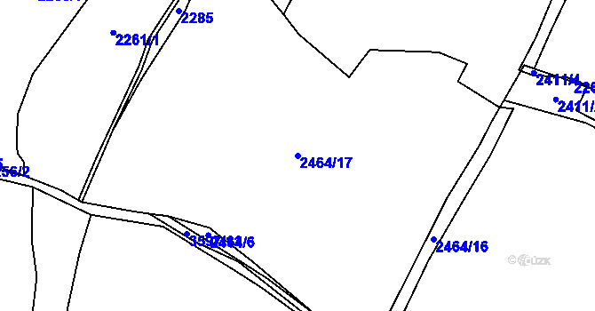 Parcela st. 2464/17 v KÚ Chodský Újezd, Katastrální mapa