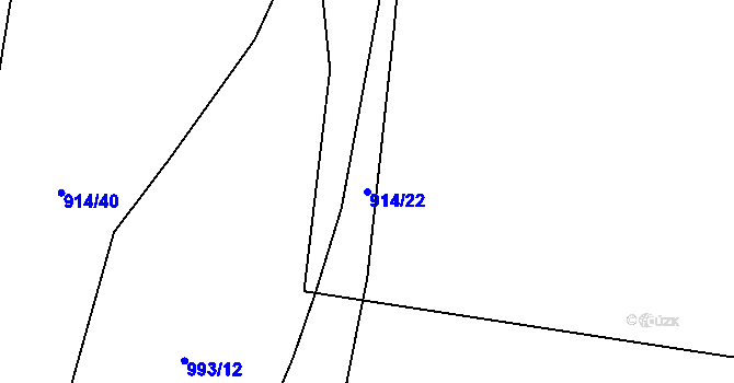 Parcela st. 914/22 v KÚ Chodský Újezd, Katastrální mapa