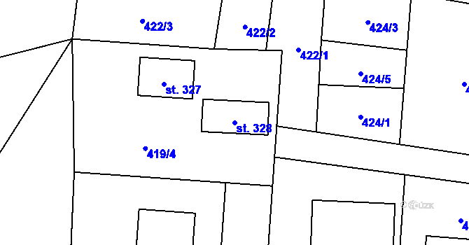 Parcela st. 328 v KÚ Chodský Újezd, Katastrální mapa