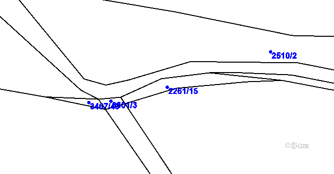Parcela st. 2261/15 v KÚ Chodský Újezd, Katastrální mapa